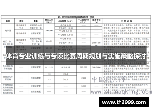 体育专业训练与专项比赛周期规划与实施策略探讨